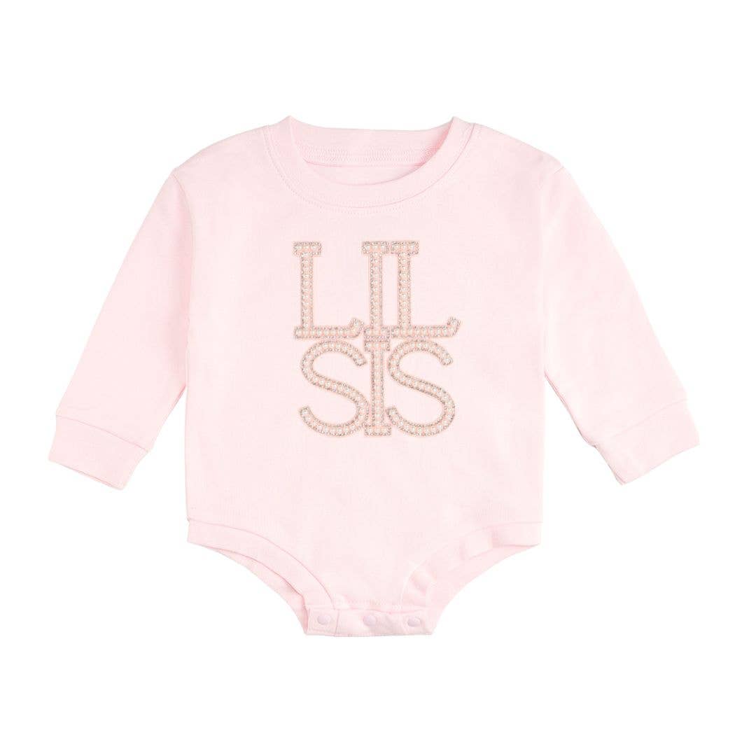 Lil Sis Pearl Patch Long Sleeve Romper