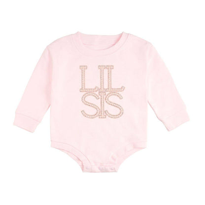 Lil Sis Pearl Patch Long Sleeve Romper