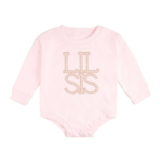 Lil Sis Pearl Patch Long Sleeve Romper