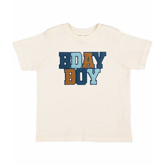 Birthday Boy Patch Short Sleeve T-Shirt - Natural - Kids