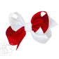 Crisscross Grosgrain Bow (Red & White)