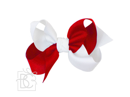 Crisscross Grosgrain Bow (Red & White)