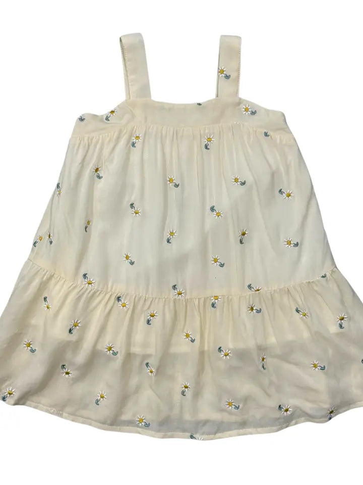 Beige dress with floral embroidery 