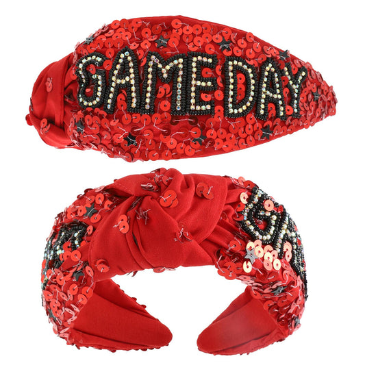 Game Day Headband // Red Black