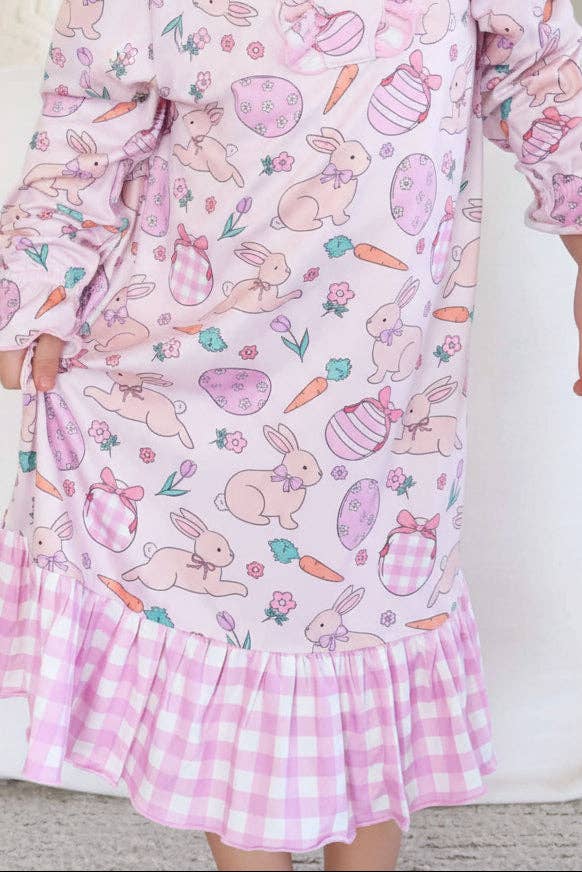 Long Sleeve Ruffle Button Nightgown | Hoppy Spring