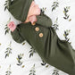 Solid Olive Bamboo Baby Knot Gown & Hat