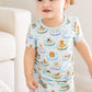 Two Piece Short Pajama Set | Poolside Pups Blue
