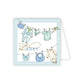 Oh Baby Blue Baby Clothesline Enclosure Card