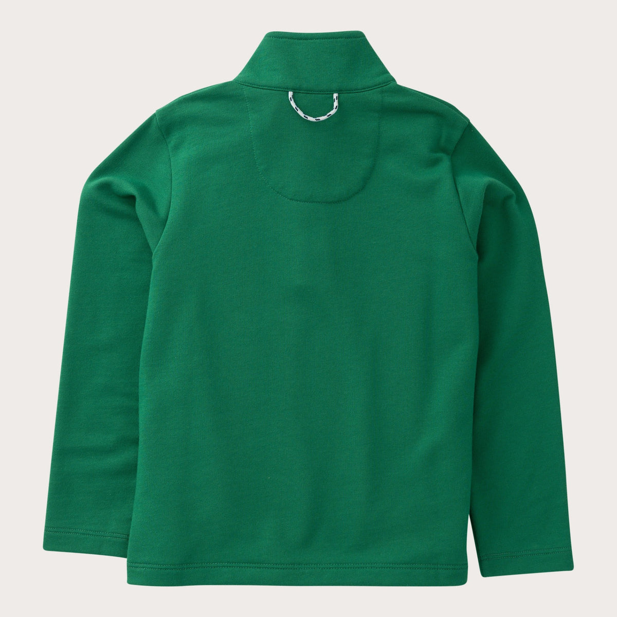 Green Cotton 1/4 Zip Pullover // Plaid