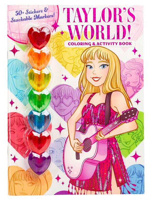 Taylor's World: Coloring and Activity Book with 7 heart-shaped stackable markers by Delaney Foerster