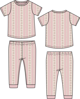 S/S Loungewear Set // Antoinette Stripe