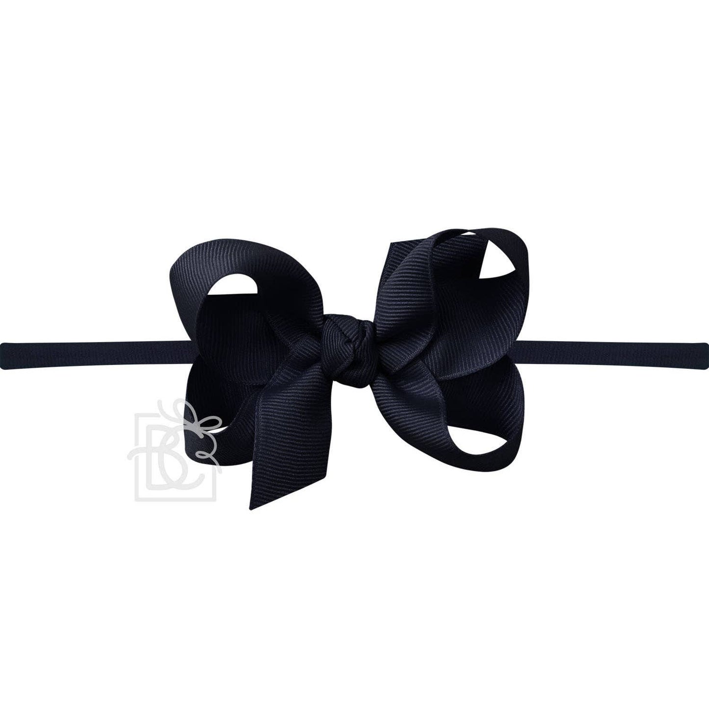 1/4" NYLON PANTYHOSE HEADBAND W/SIGNATURE GROSGRAIN BOW