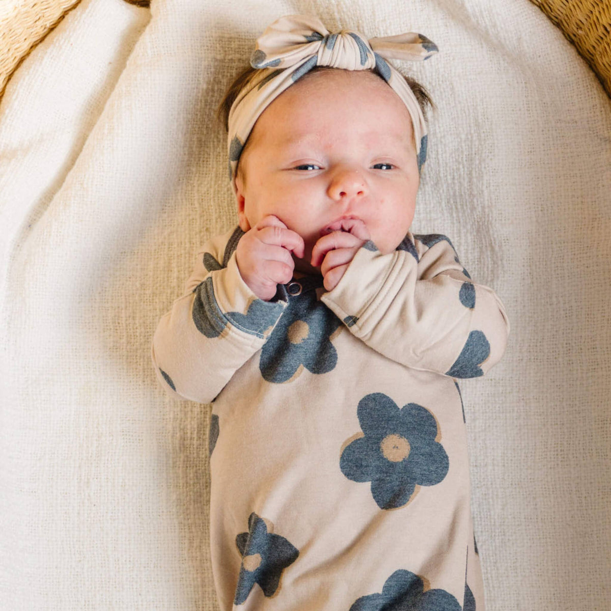 Newborn Knotted Gown // Gemma In Tan