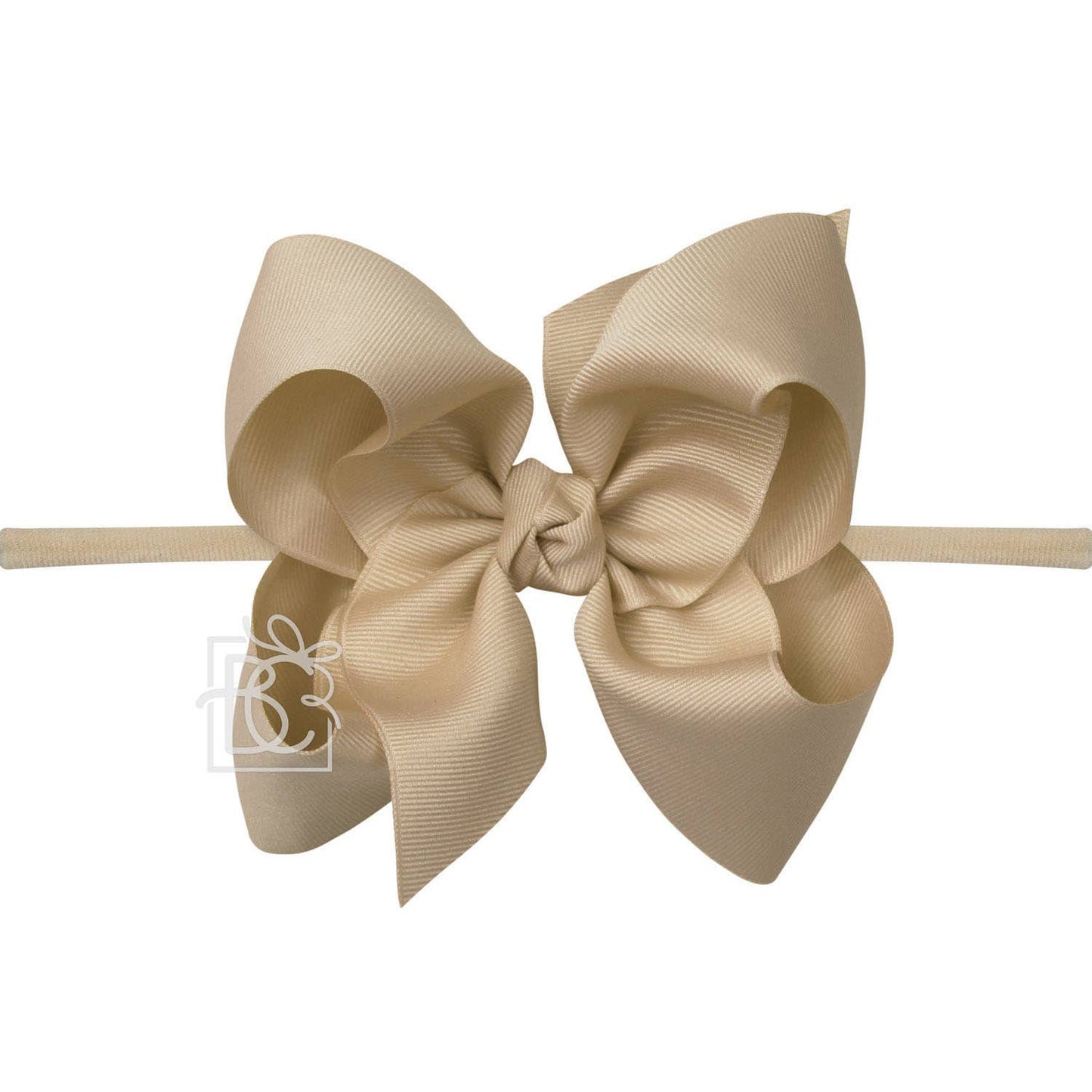 1/4" NYLON PANTYHOSE HEADBAND W/SIGNATURE GROSGRAIN BOW