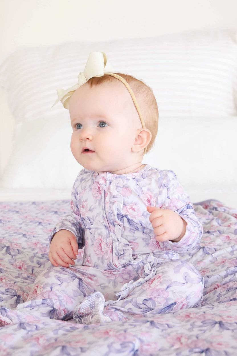 Leighton's Lavender Ruffle Zipper Footie