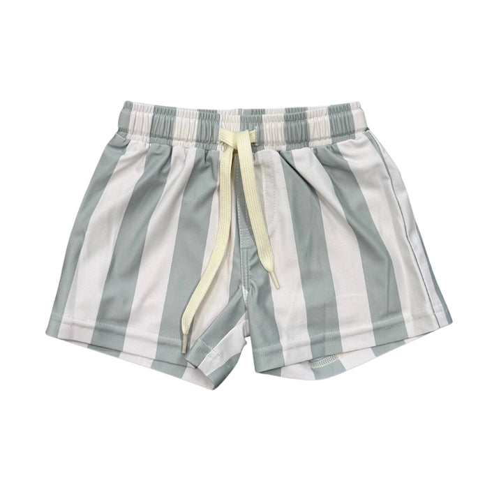 Aqua Grey Stripe Boys Swim Set