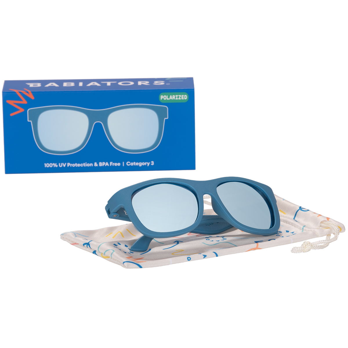 Midnight Blue Polarized Kid Sunglasses with Mirrored Lens
