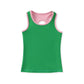 Green tank top with pink trim 