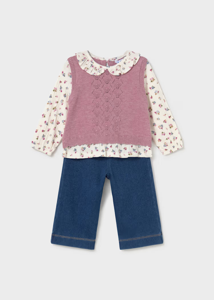 Floral 3 Pc Pant Set // 2536-16
