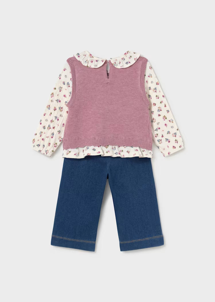 Floral 3 Pc Pant Set // 2536-16
