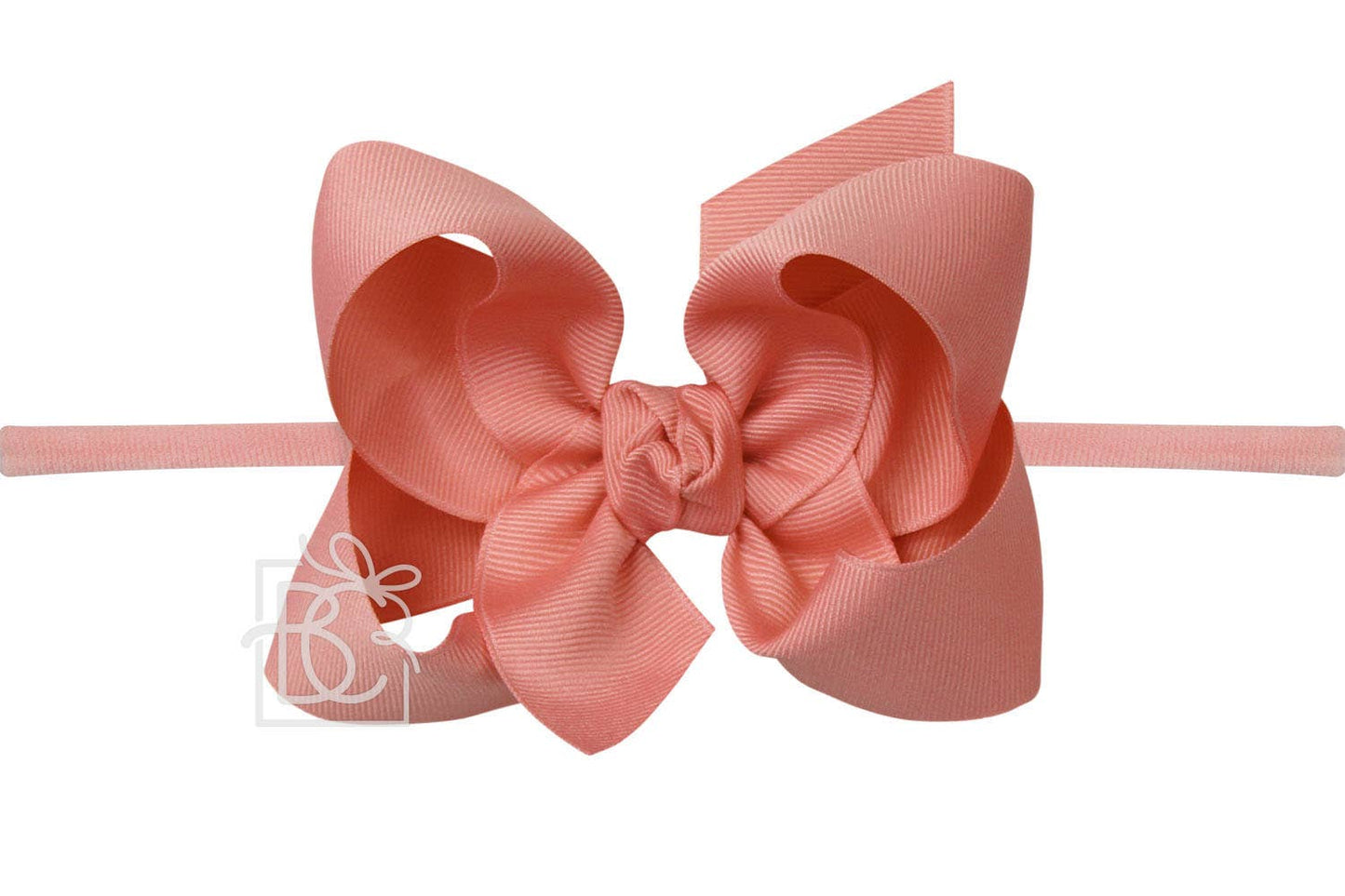 1/4" NYLON PANTYHOSE HEADBAND W/SIGNATURE GROSGRAIN BOW