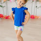 Royal Blue S/S Ruffle Tee