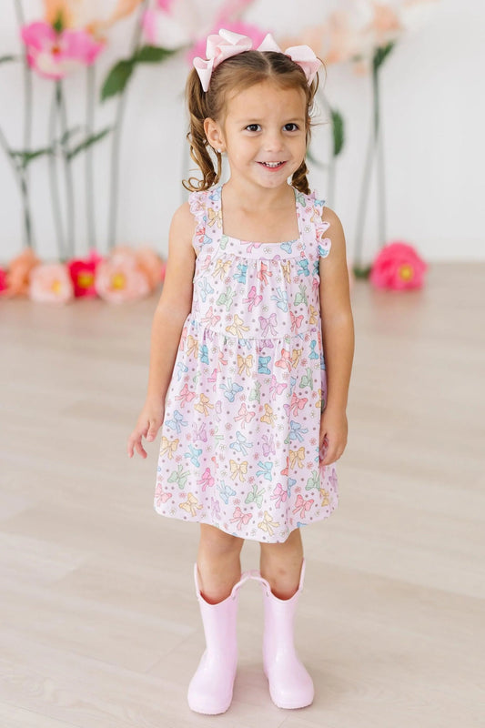 Springtime Bows Ruffle Crosback Dress