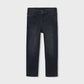 A pair of dark washed denim jeans for kids, shown flat against a light gray background.