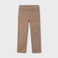 Slim denim jeans in a warm tan or light brown color