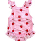Pink Bubble Romper with Strawberries