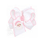 EMBROIDERED SANTA CROCHET EDGE BOWS