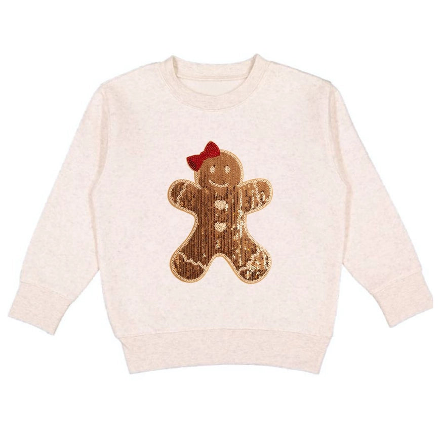 Gingerbread Sequin Patch Christmas Sweatshirt