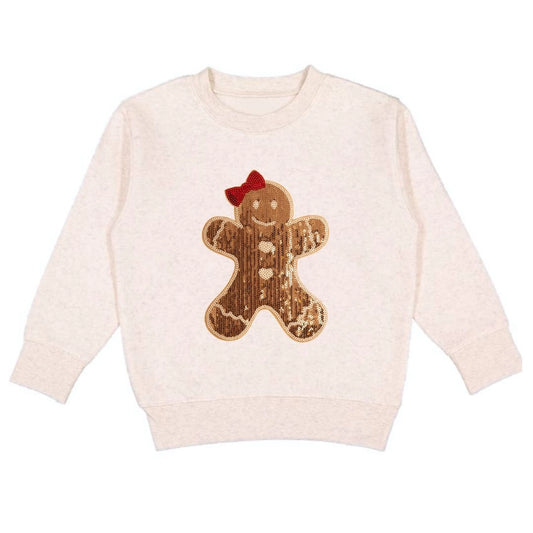Gingerbread Sequin Patch Christmas Sweatshirt