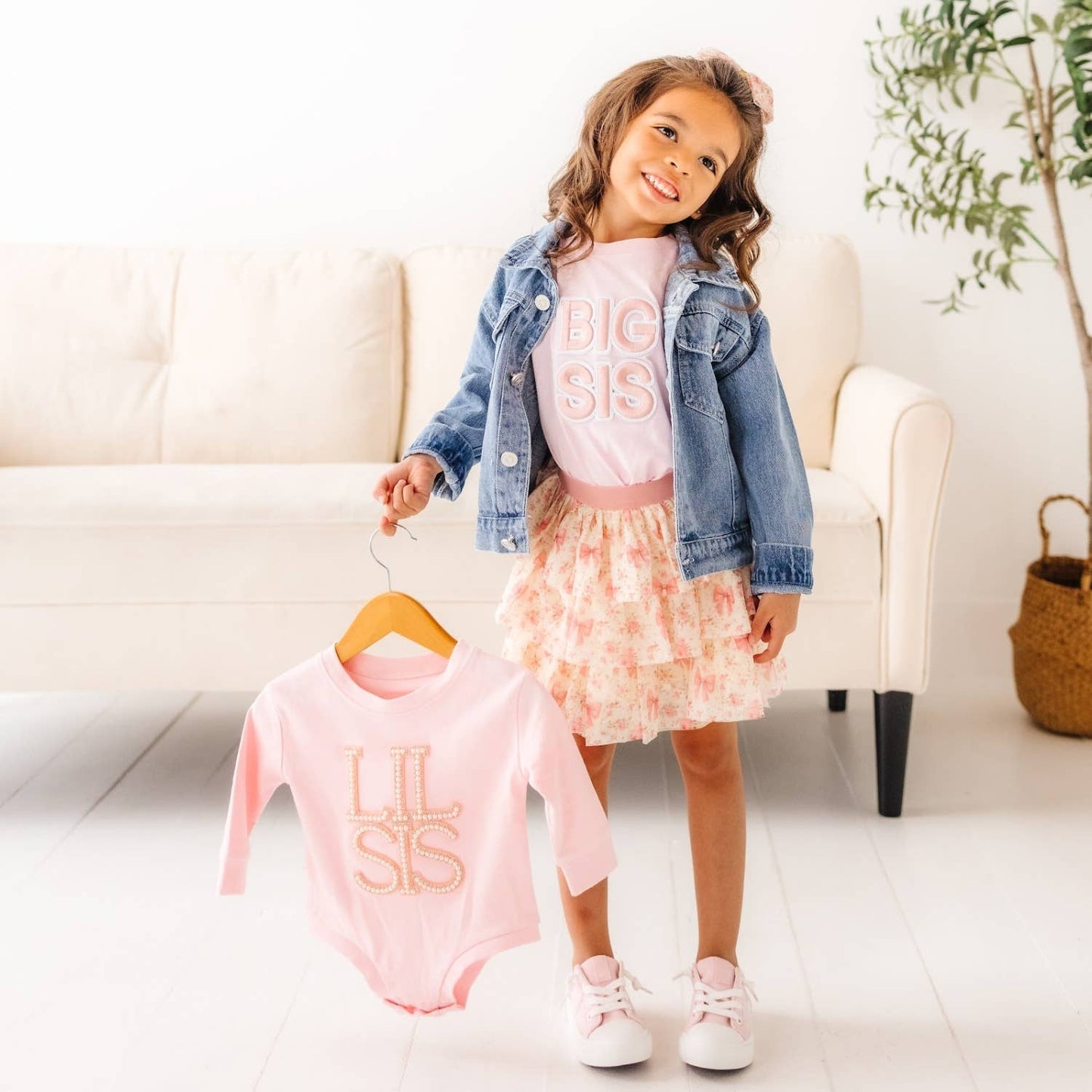 Lil Sis Pearl Patch Long Sleeve Romper