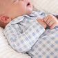 Peter Pan Collar Zipper Footie | Dusty Blue Gingham (Wholesale)