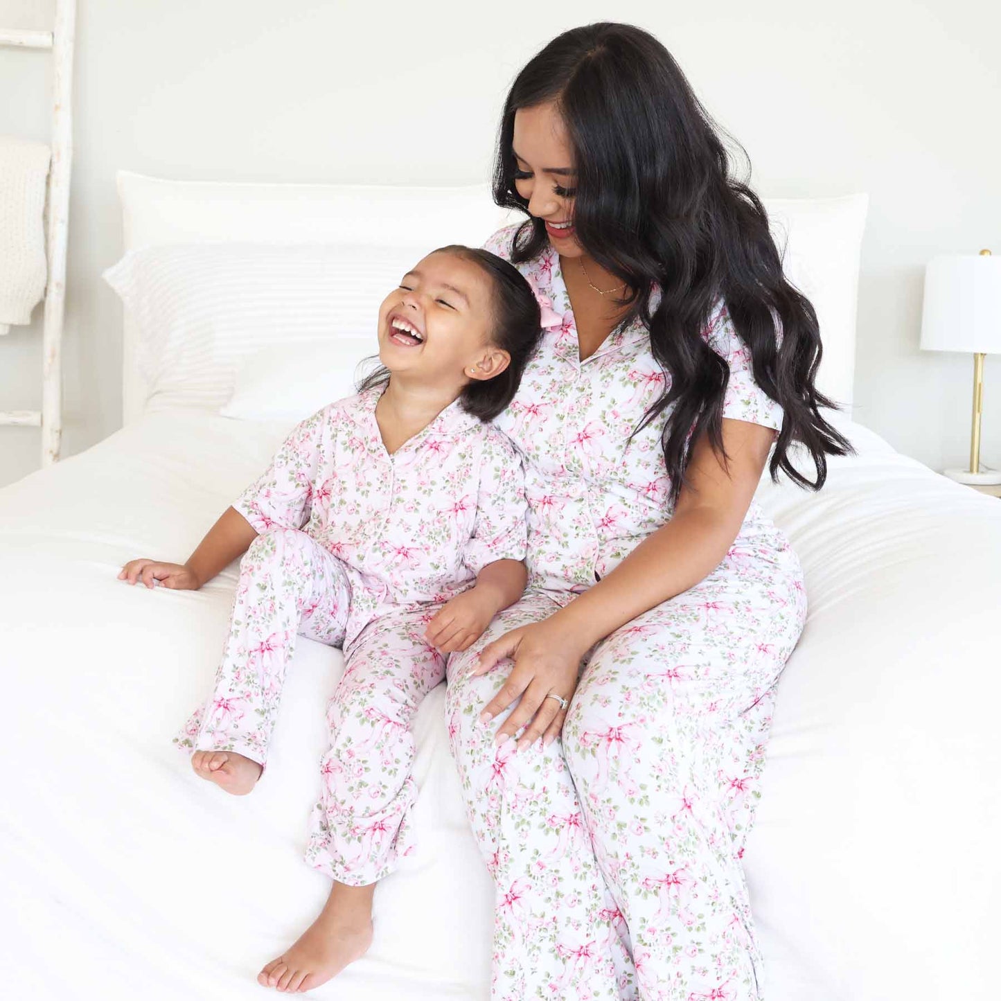 Girl's Two Piece Flare Lounge Set | Bows in Bloom