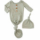 Bamboo Baby Knot Gown & Hat // Solid Moss
