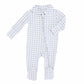 Peter Pan Collar Zipper Footie | Dusty Blue Gingham (Wholesale)