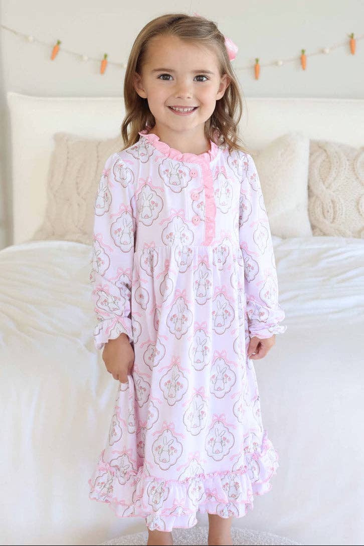 Long Sleeve Princess Ruffle Nightgown | Cottontail Couture