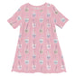Cake Pop Boba Short Sleeve Swing Dress