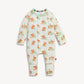 Baby onesie with animal pattern on a white background