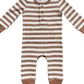 Waffle Romper // Caramel Stripe