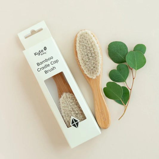 Kyte Bamboo Cradle Cap Brush with packaging 