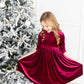 Cranberry Velvet Twirl Dress