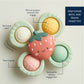 Teething toy with strawberry center 