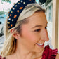 Football Embellished Headband NAVY ORANGE