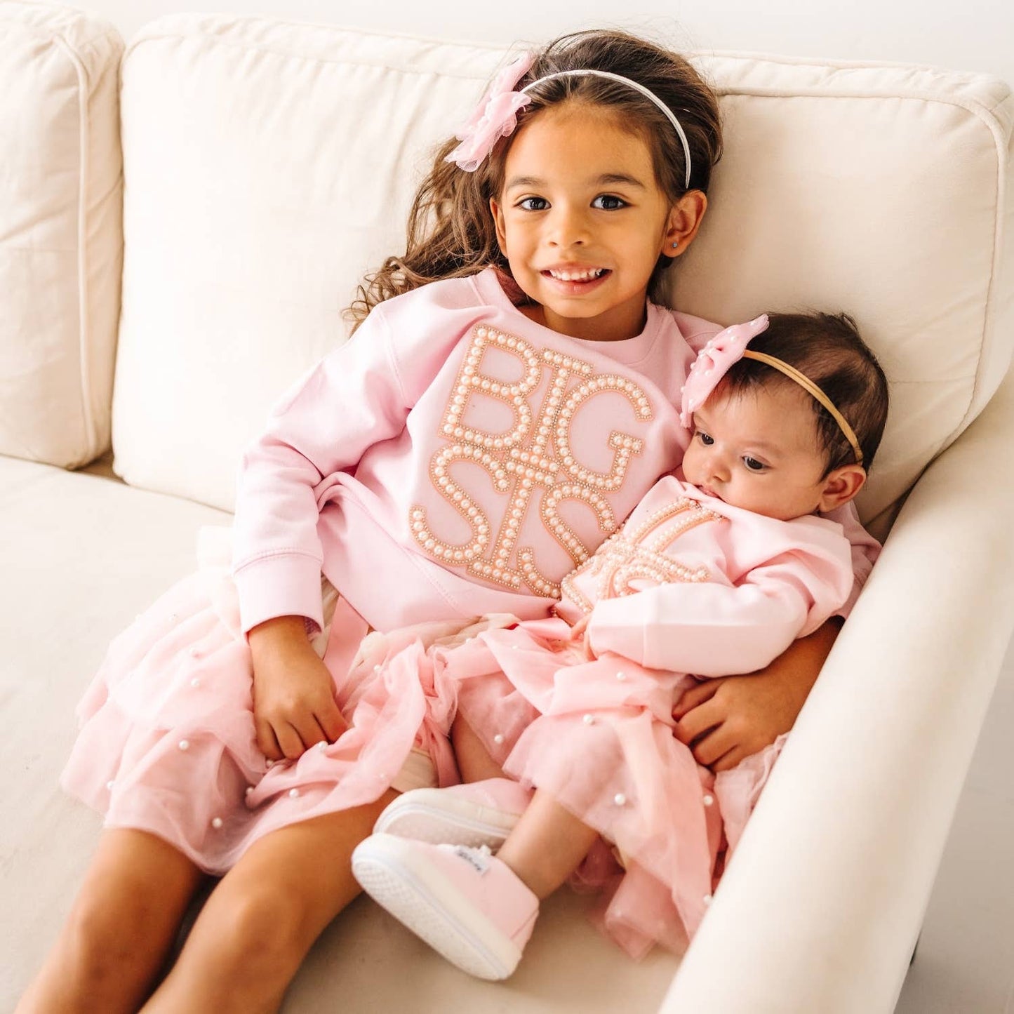 Lil Sis Pearl Patch Long Sleeve Romper
