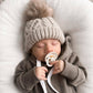Oatmeal Pop Pom Pom Beanie Hat Baby & Kids