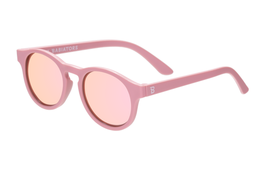 Pretty in Pink Polarized Keyhole Sunglasses w/ Mirrored Lens