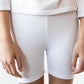 Solid White Twirl Shorts
